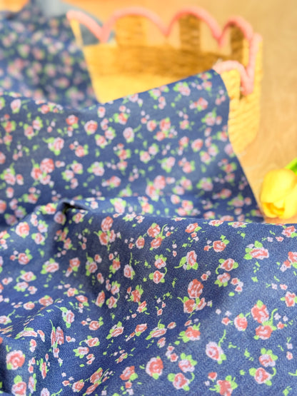 Printed Denim Midnight Rose