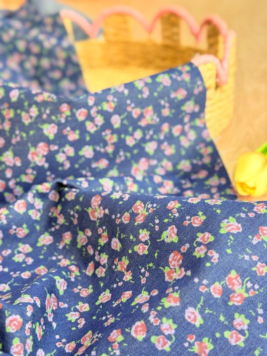 Printed Denim Midnight Rose