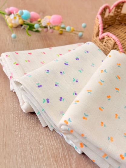 Printed Cotton Jersey Sweet Cherries