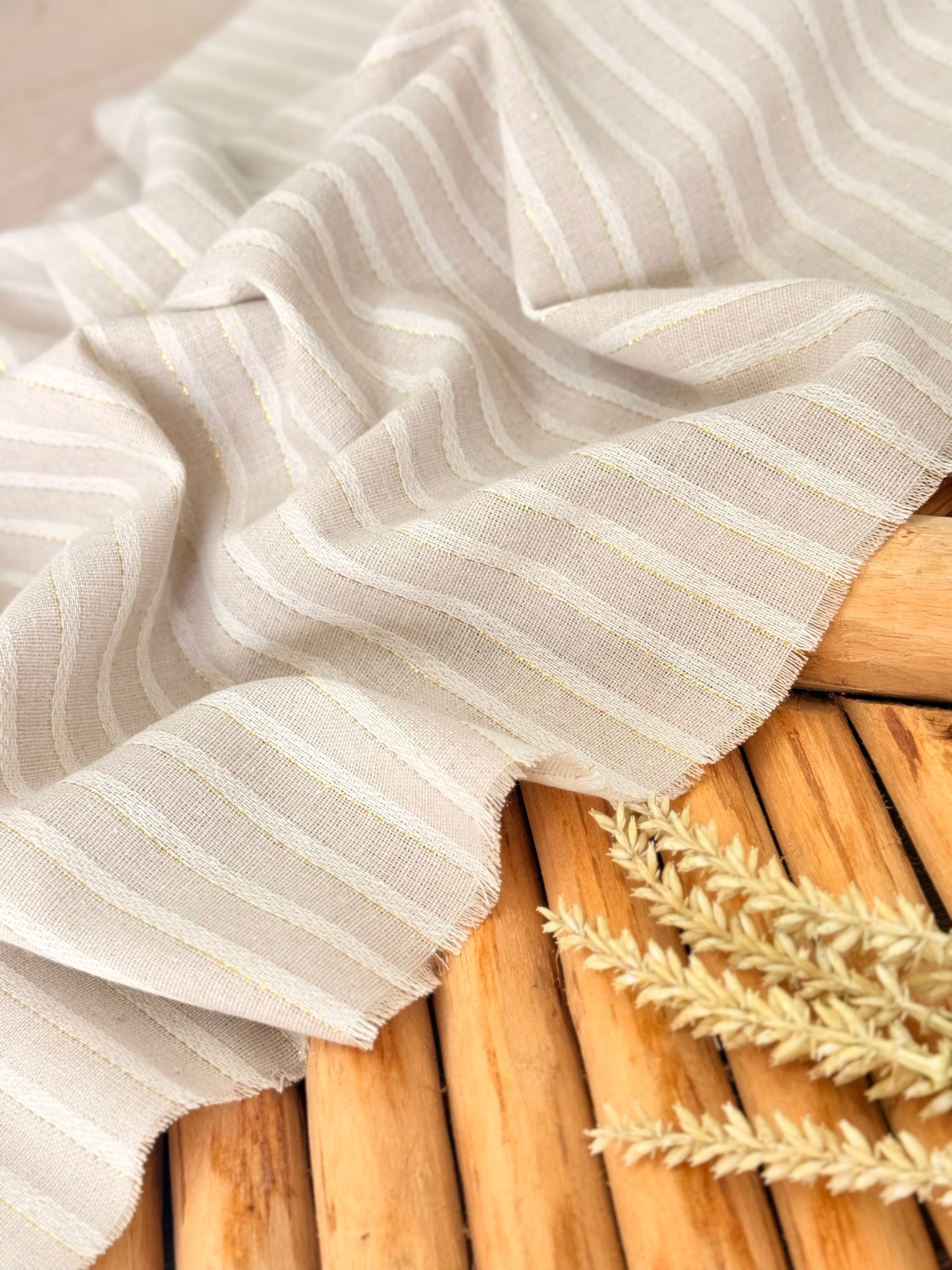 Artisanal Linen Lurex Stripes