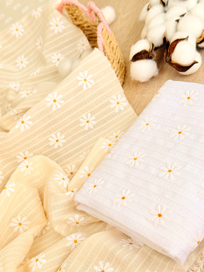 Embroidered Cotton Daisy Fields