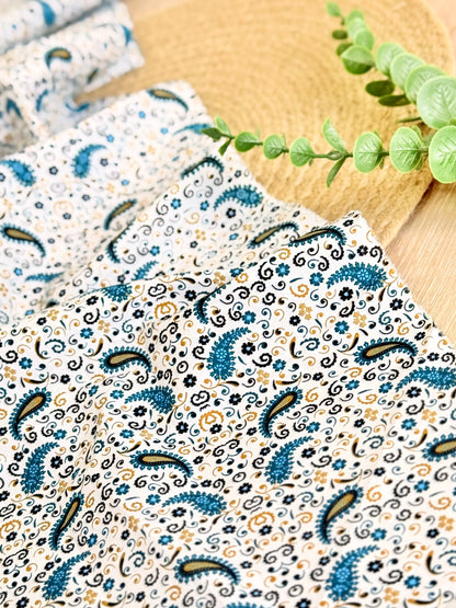 Printed Cotton Azure Paisley