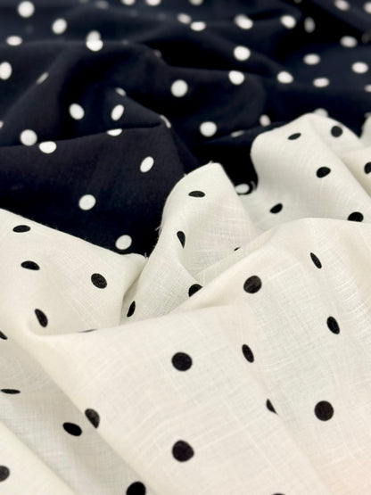 Printed Linen Small Dot