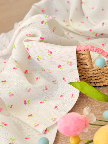 Printed Cotton Jersey Sweet Cherries