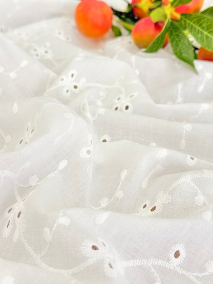 Embroidered Cotton White 25