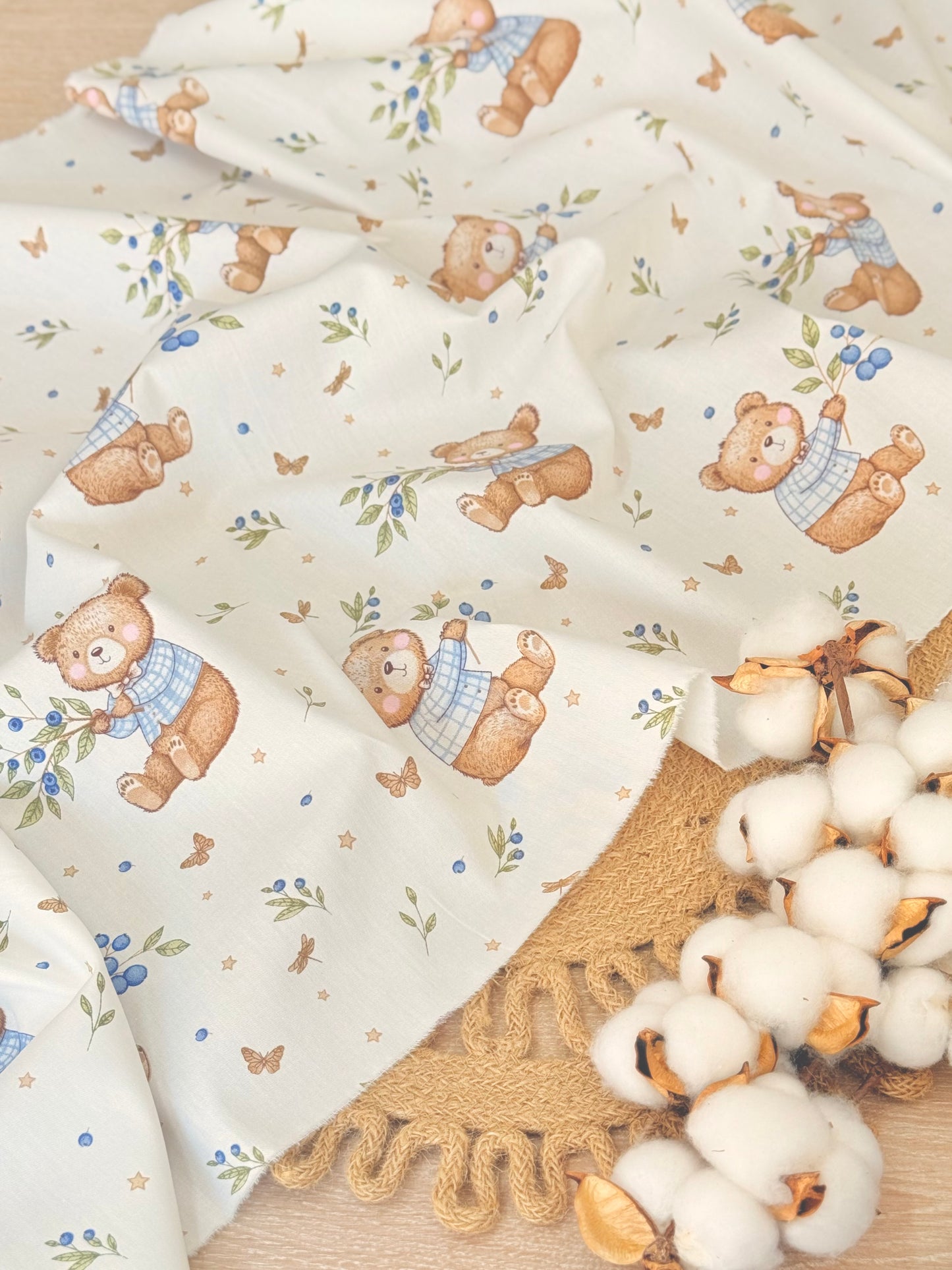 Cotton Twill Blueberry Bear