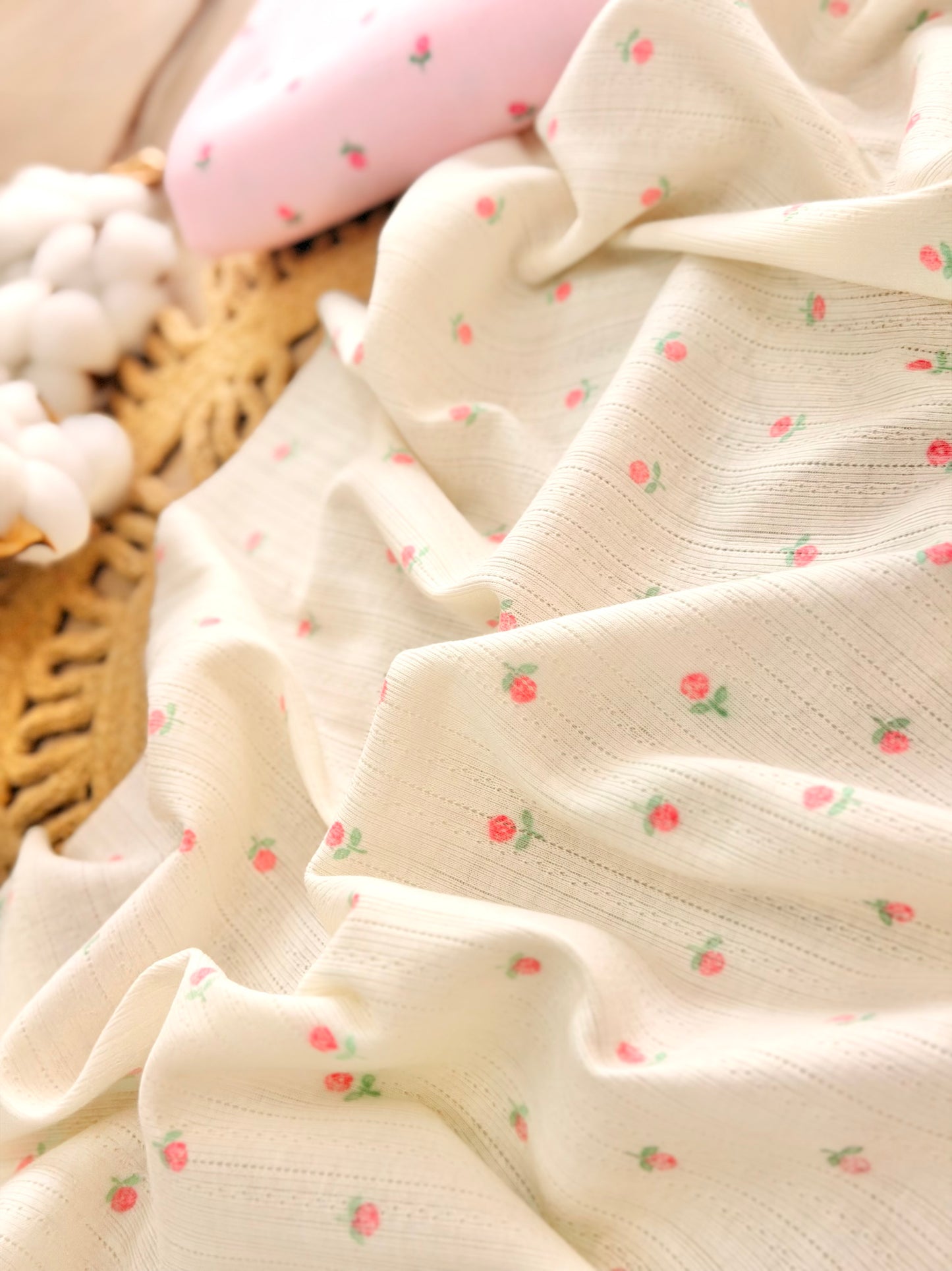 Printed Cotton Jersey Blush Petals