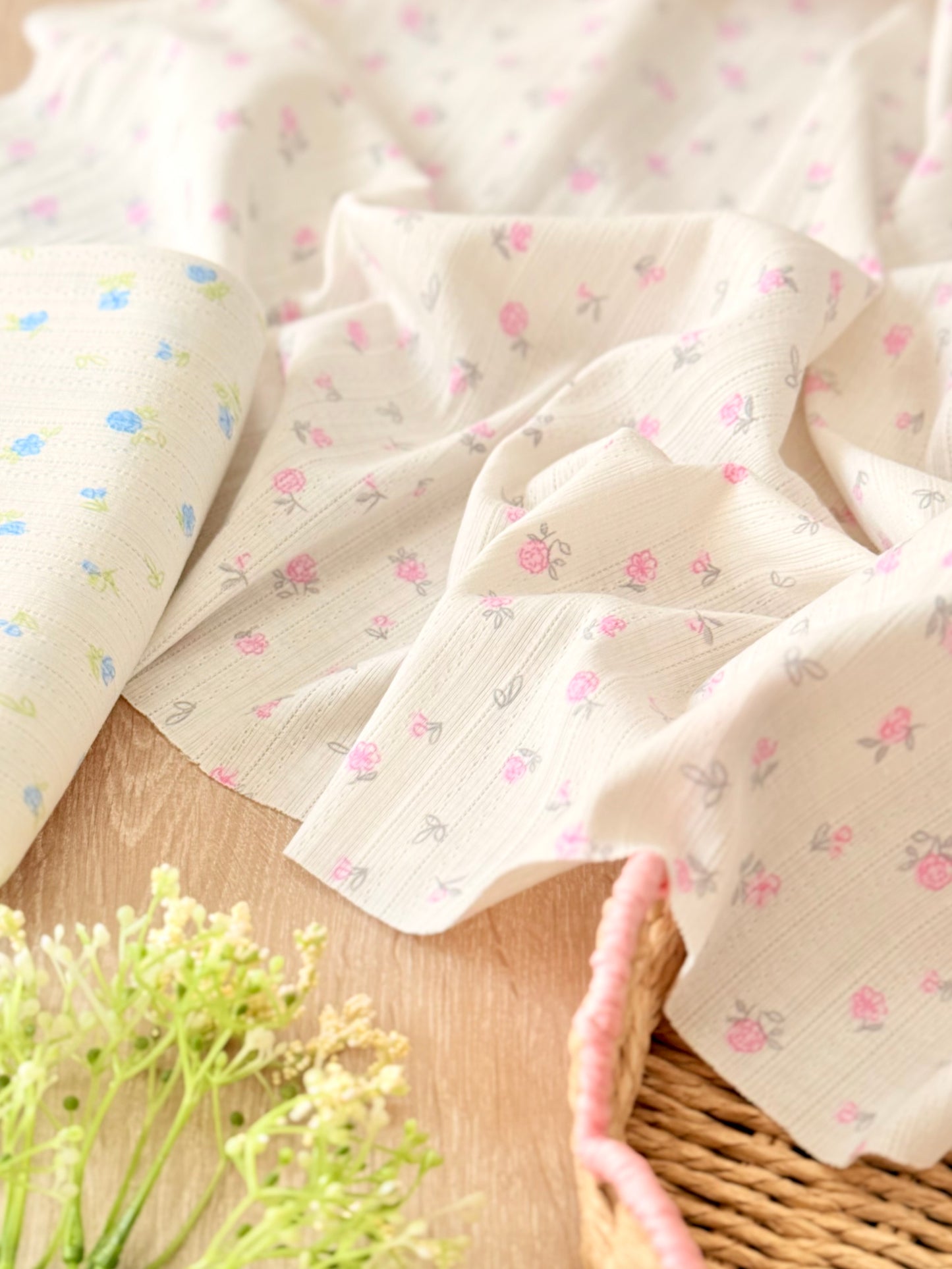 Printed Cotton Jersey Cottage Garden