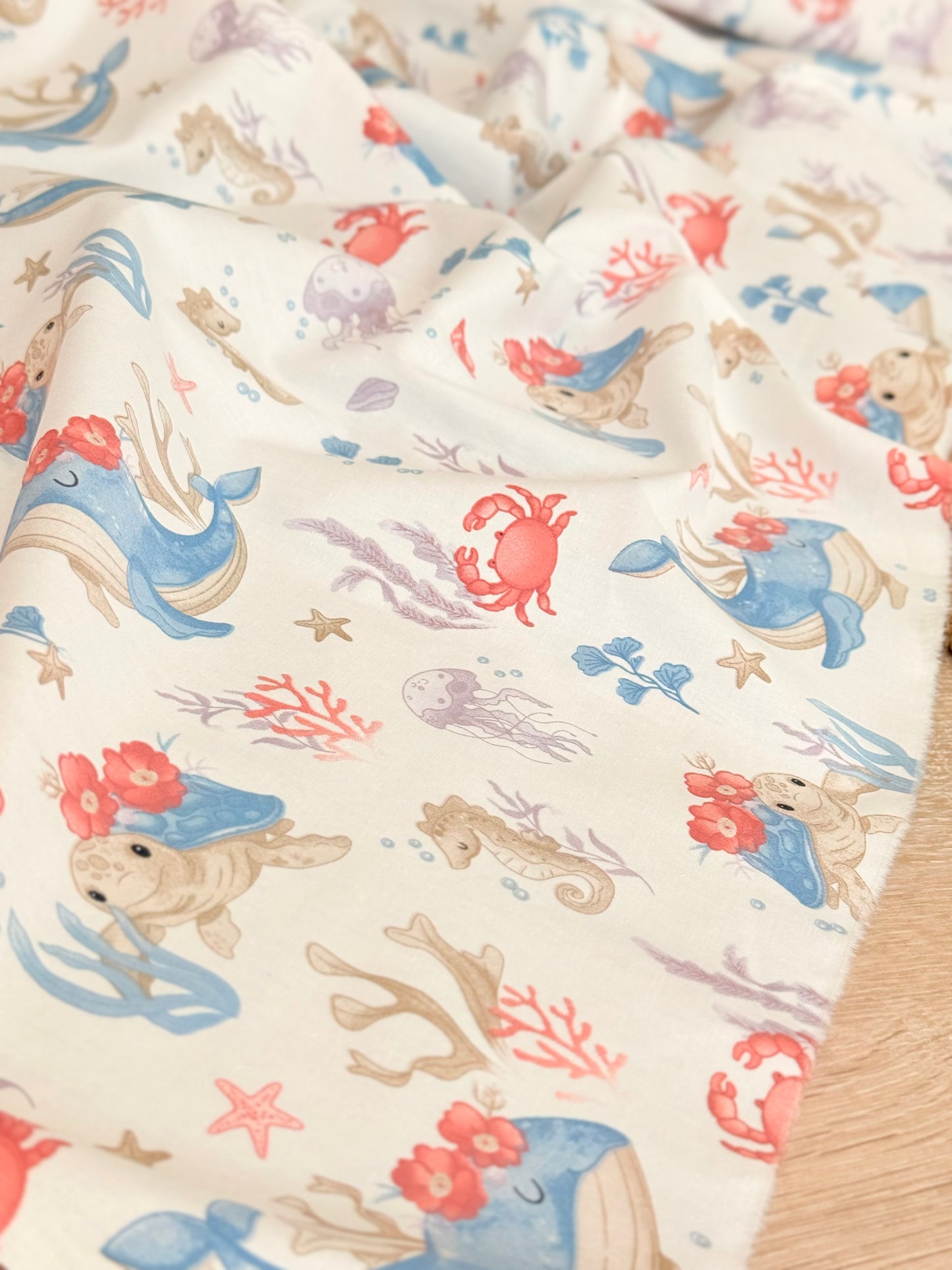 Cotton Twill Ocean Whispers