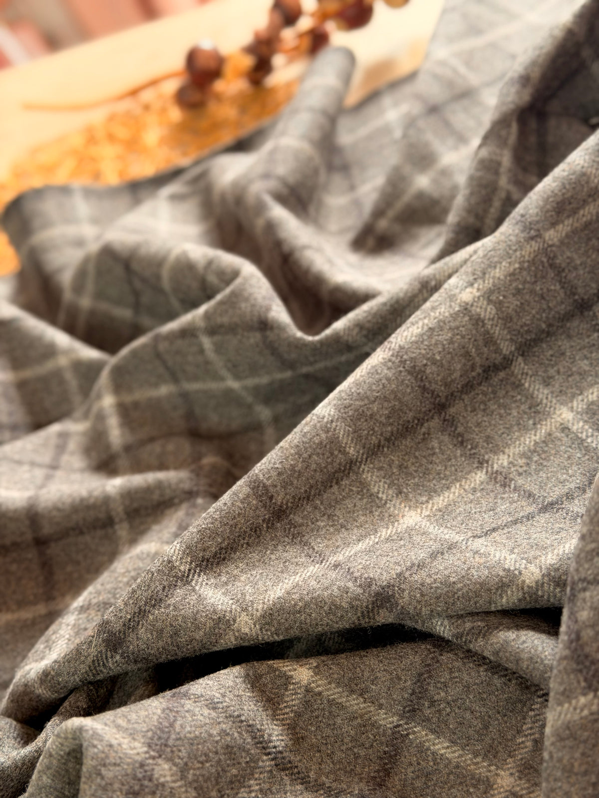Paño de Lana Grey Windowpane
