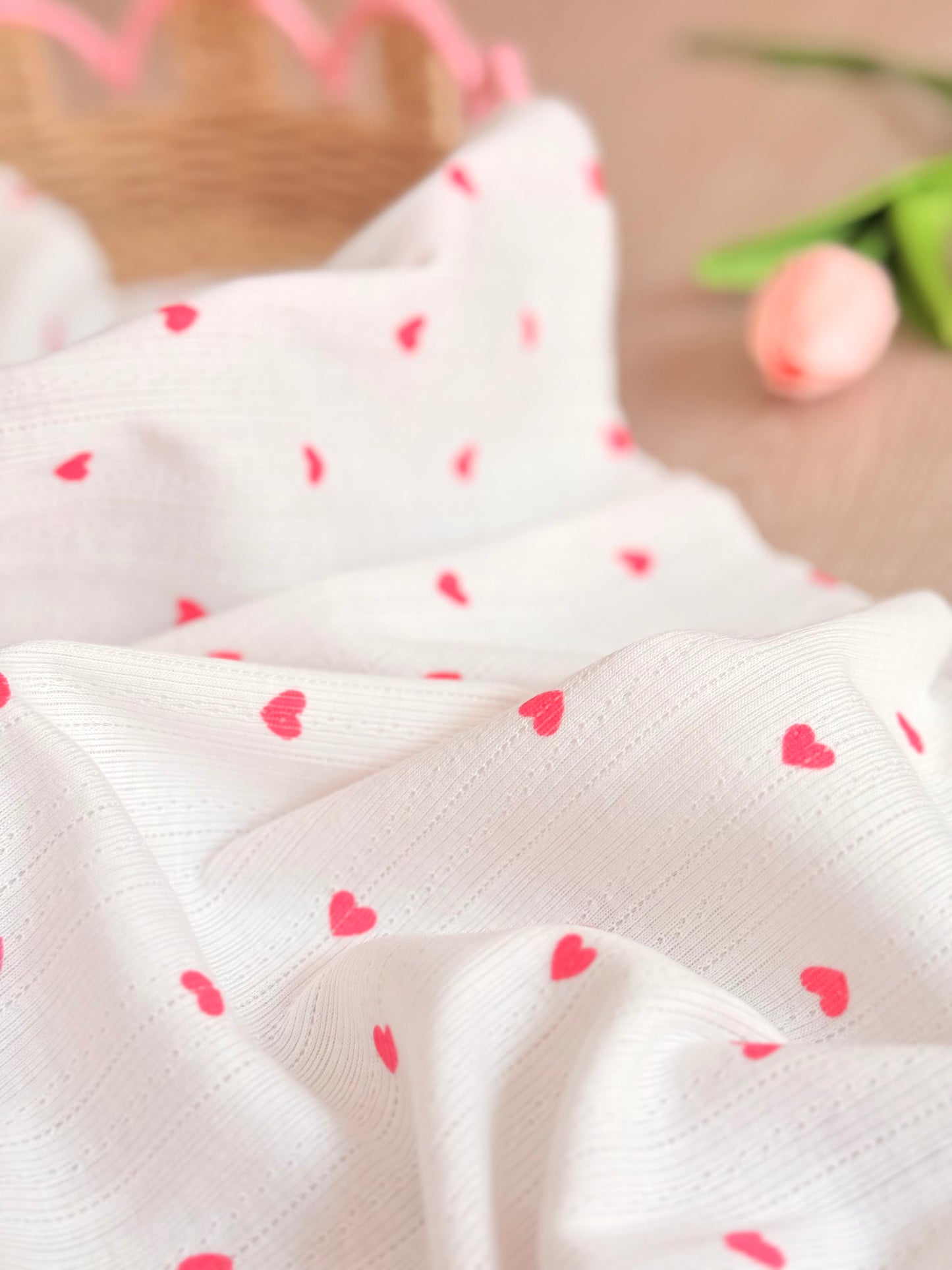 Printed Cotton Jersey Little Hearts