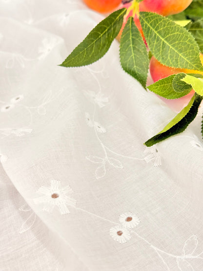 Embroidered Cotton White 26