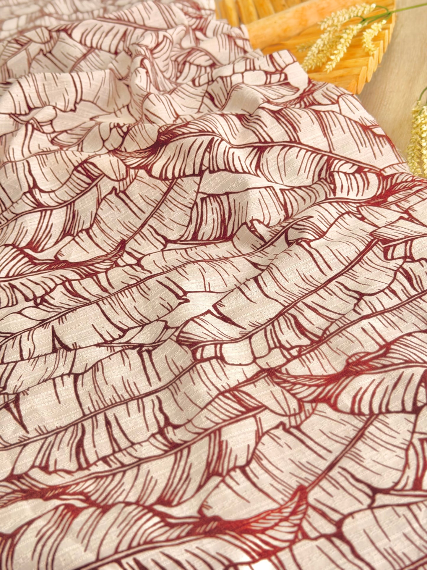 Embroidered Cotton Banana Grove