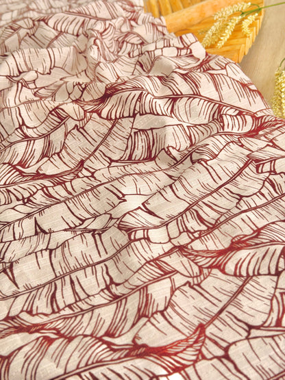 Embroidered Cotton Banana Grove