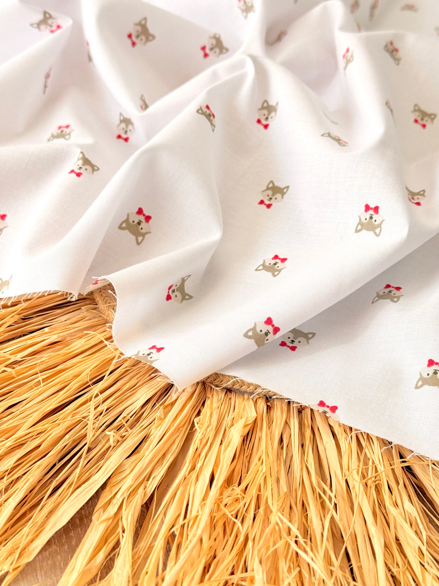 Printed Cotton Bow Puppy