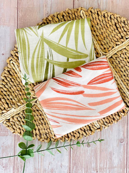 Printed Linen Palm Dusk