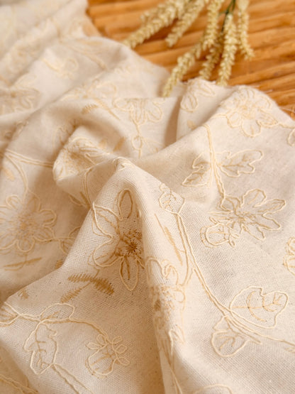 Embroidered Linen Ivory Meadow