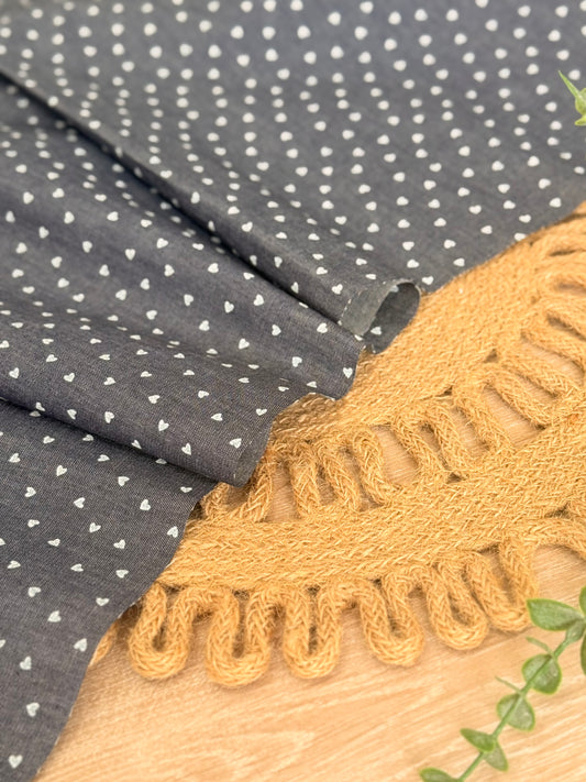 Printed Denim Midnight Hearts