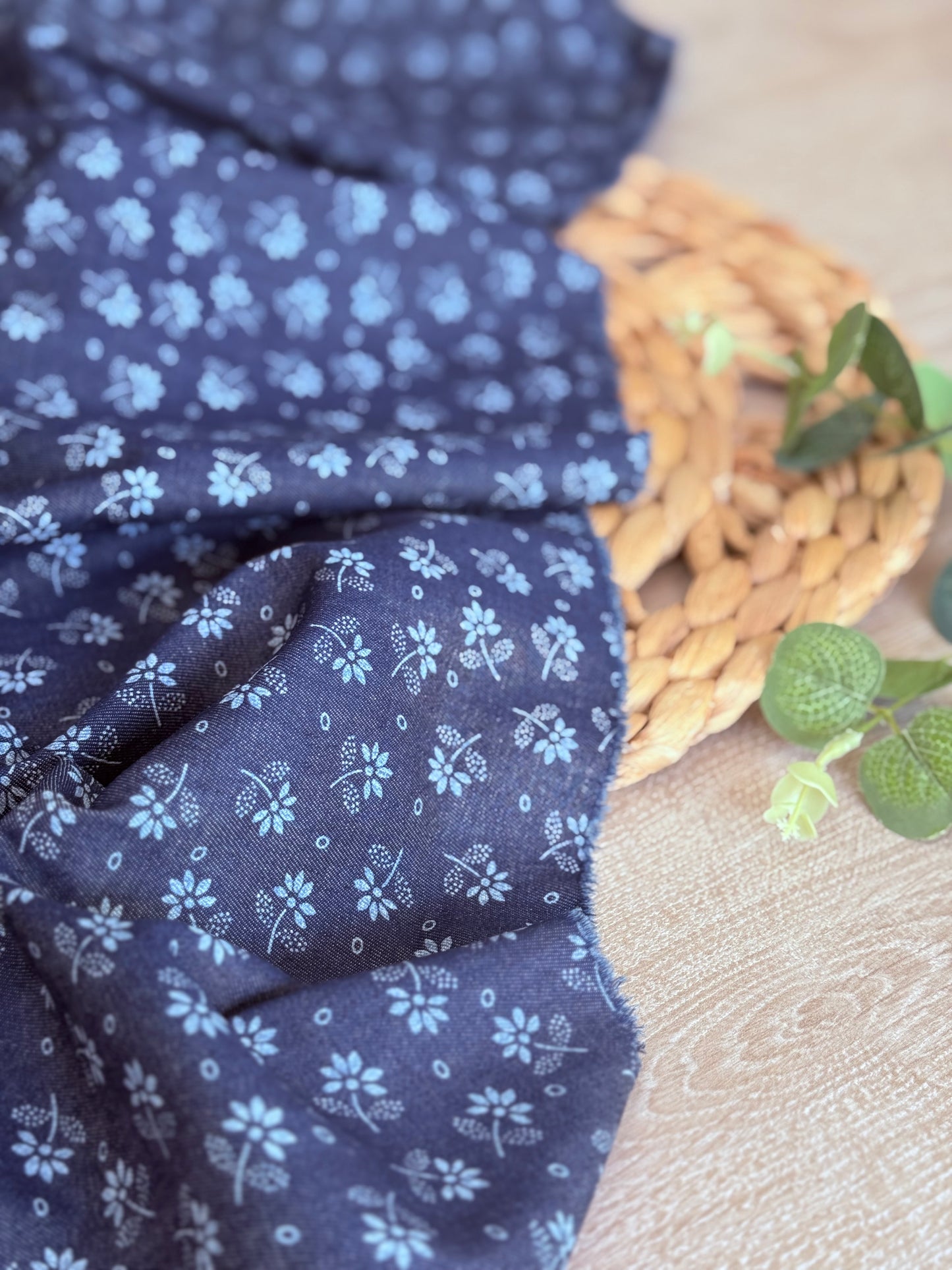 Printed Denim Daisy Mist