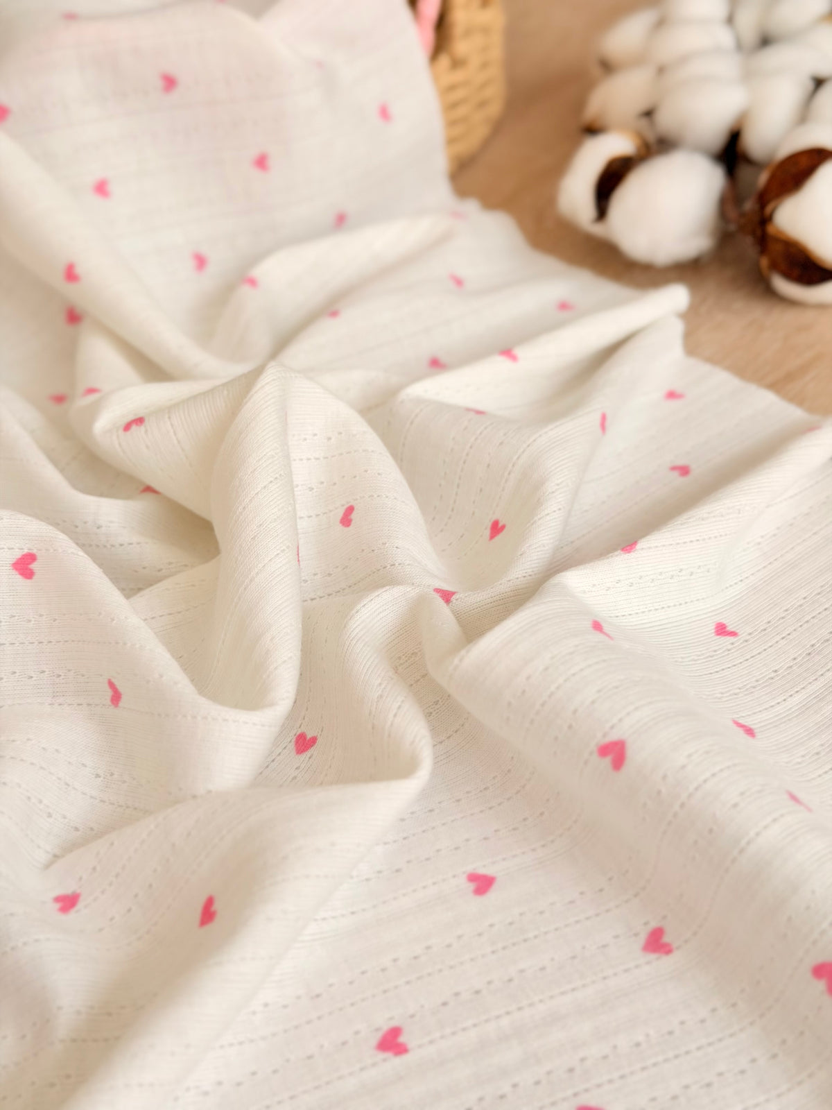 Printed Cotton Jersey Sweetheart Dots