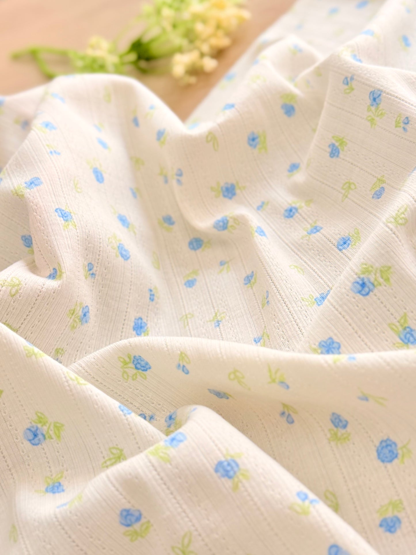 Printed Cotton Jersey Cottage Garden