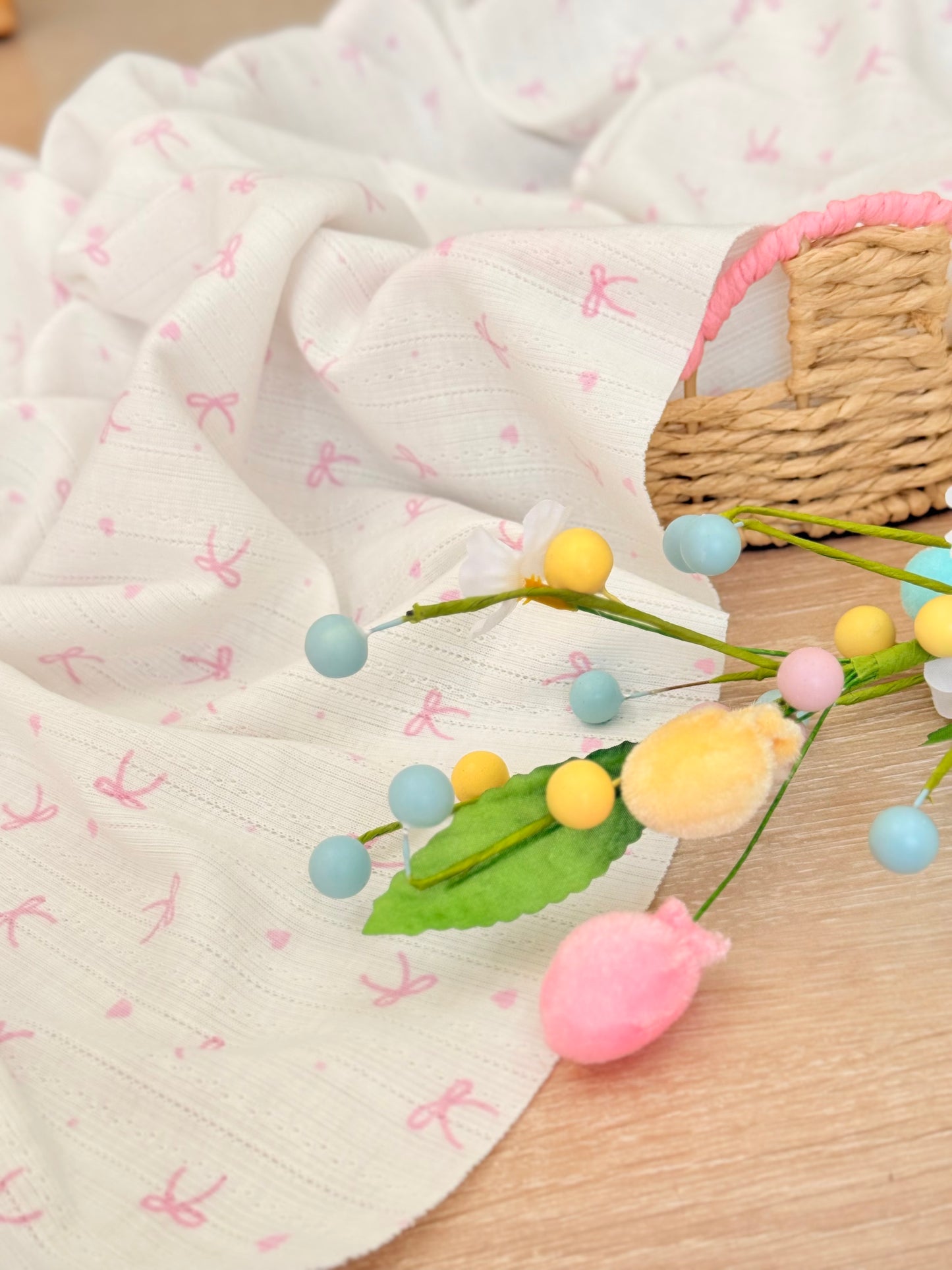 Printed Cotton Jersey Tiny Bows