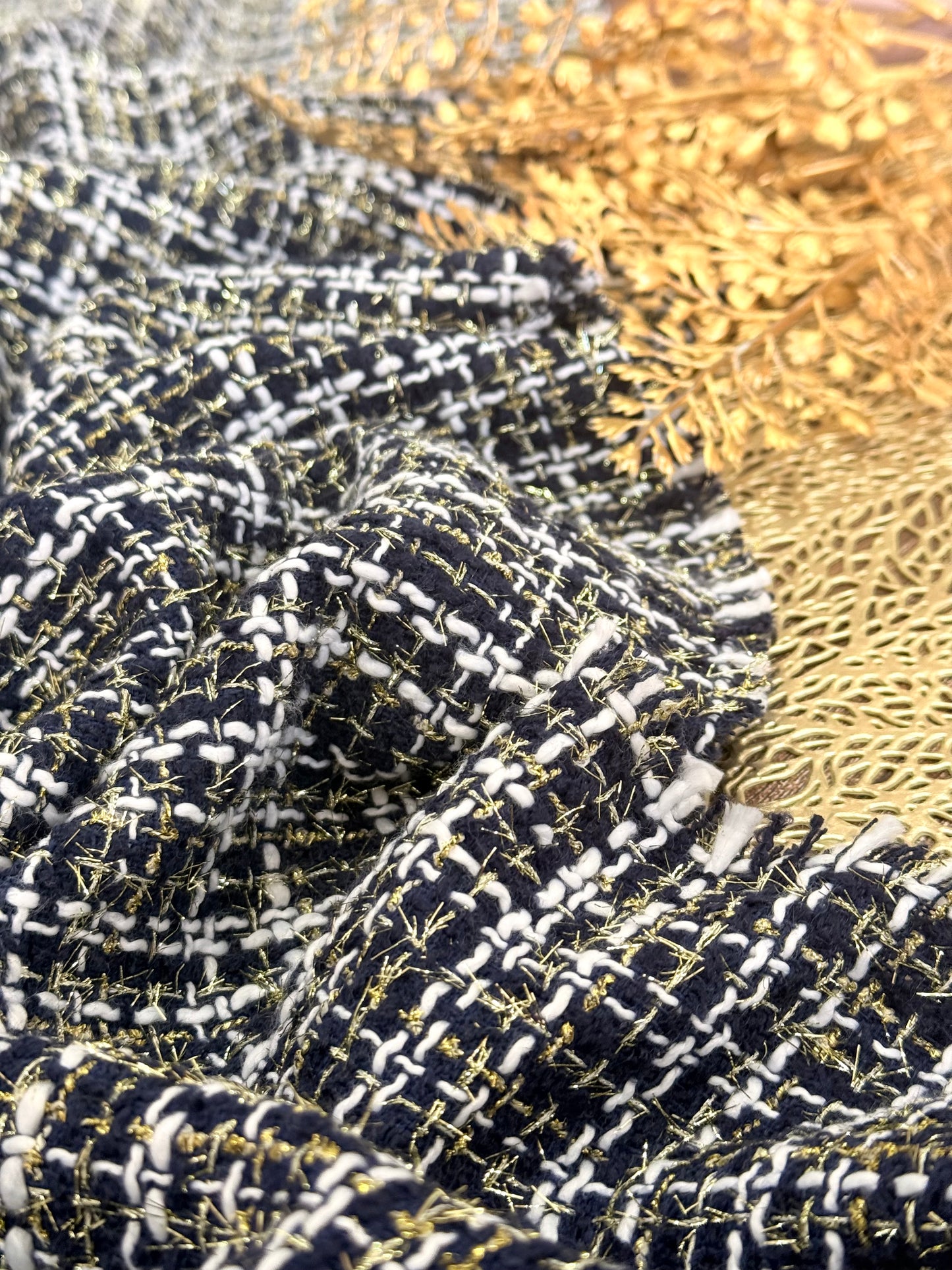 Tweed Navy Gold