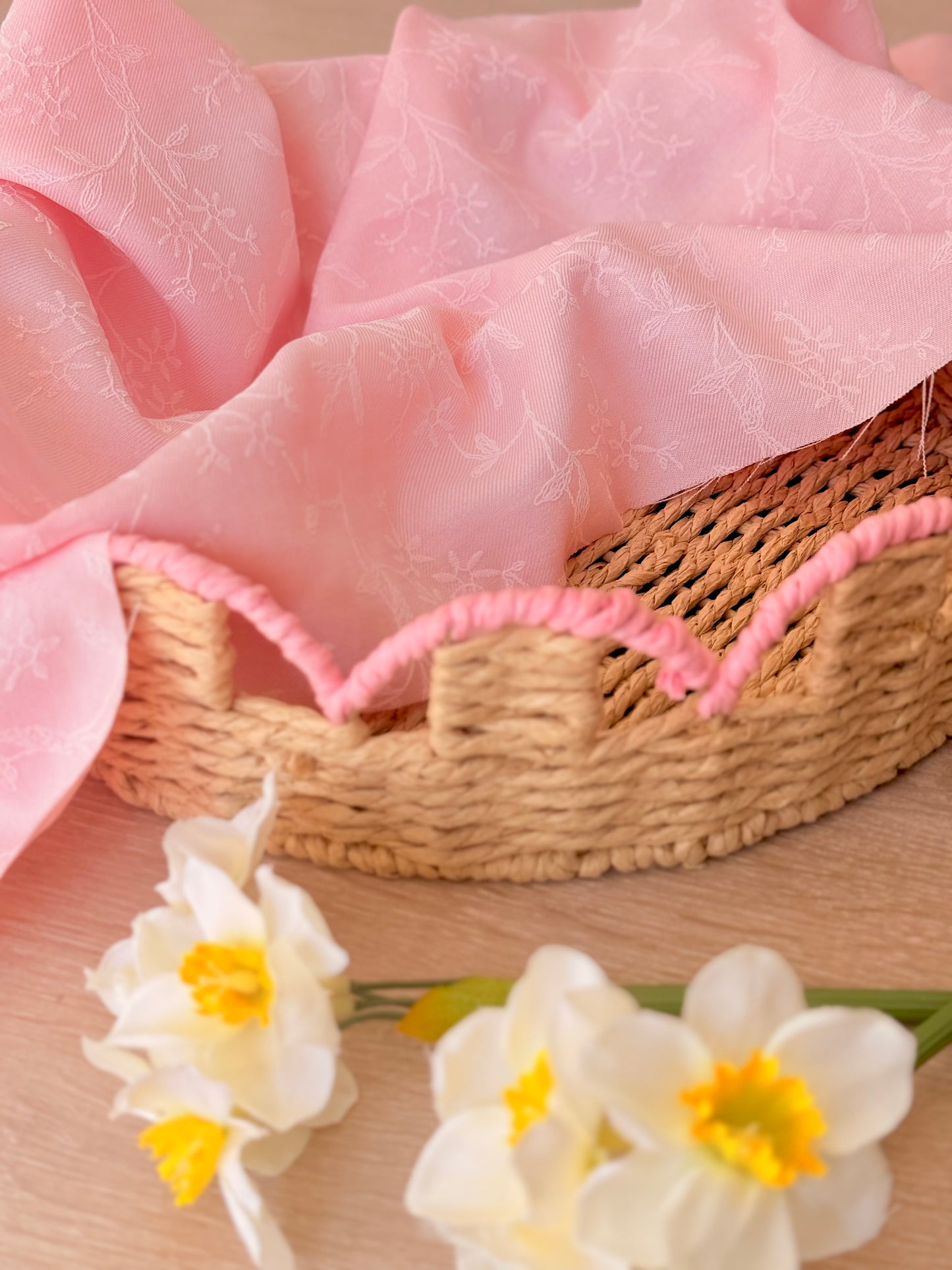 Twill Puff Stretch Blush Garden