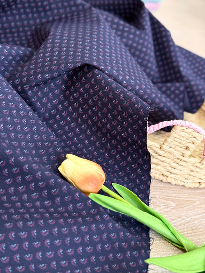 Printed Denim Bordeaux Paisley