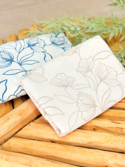 Artisanal Printed Linen Ocean Bloom