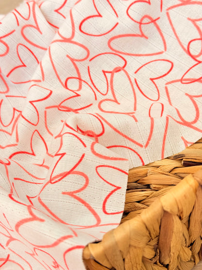 Printed Cotton Jersey Love Sketch