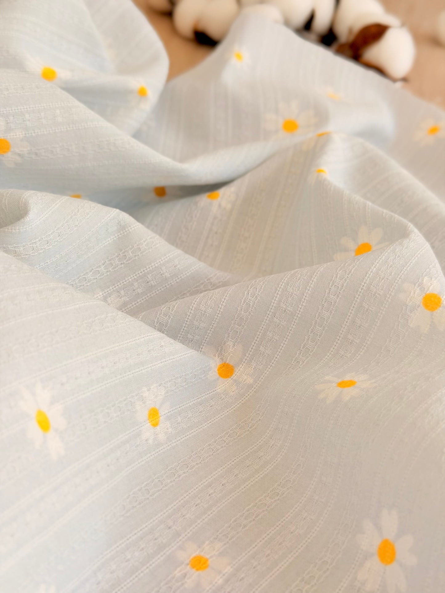Embroidered Cotton Daisy Blush
