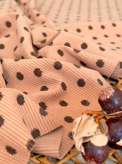 Printed Corduroy Mocha Dots