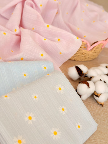 Embroidered Cotton Daisy Blush