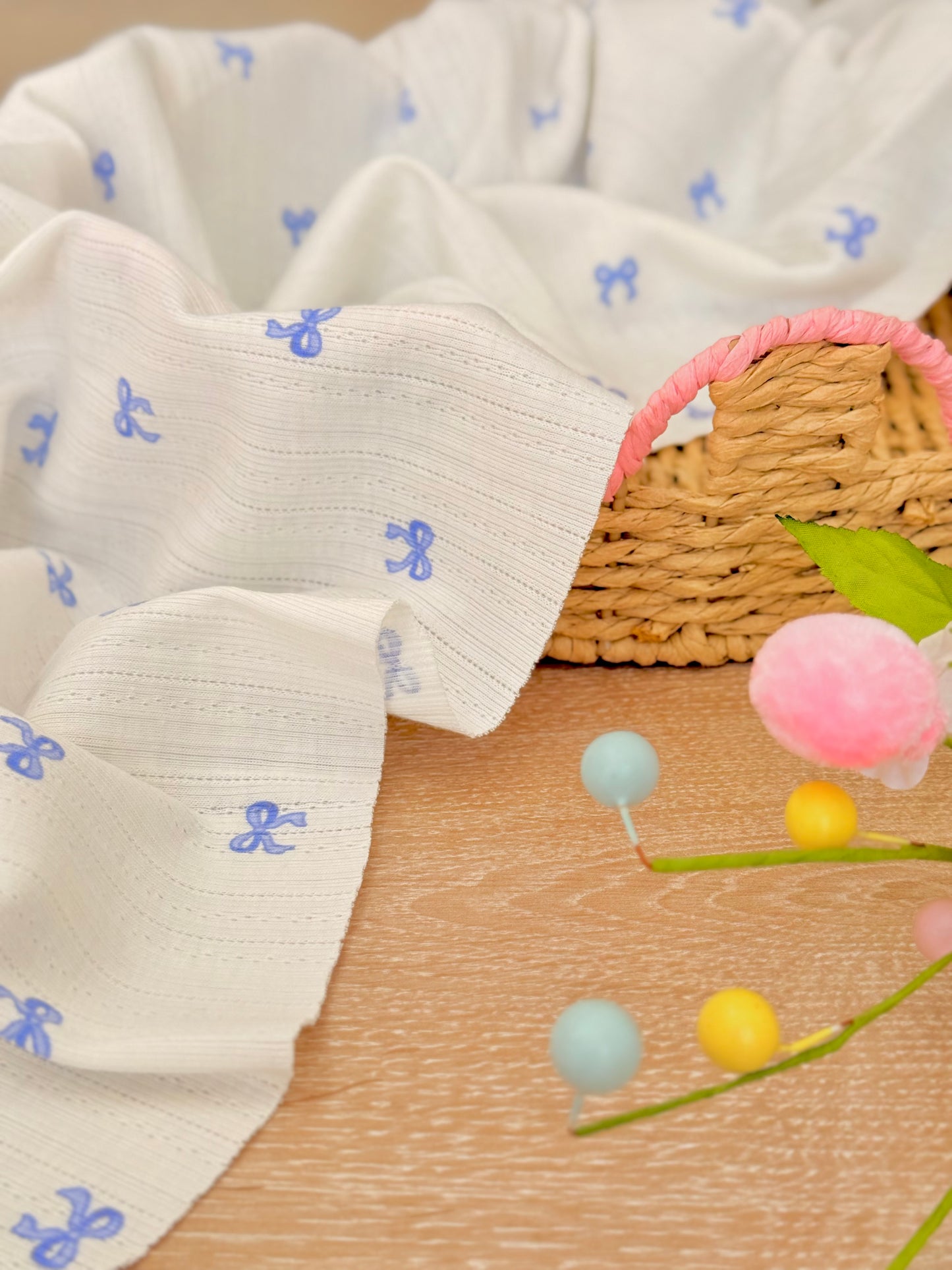 Printed Cotton Jersey Little Bows