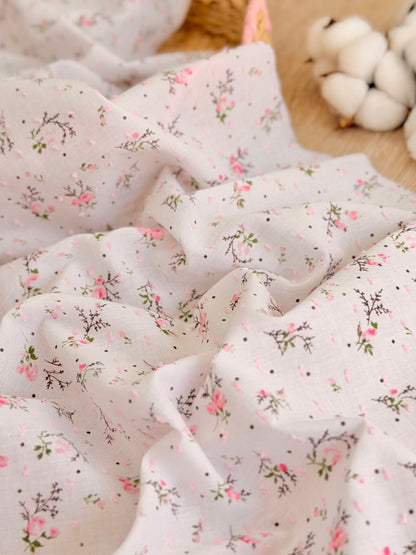 Printed Plumeti Cotton Wild Rose