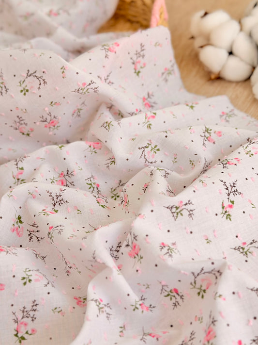 Printed Plumeti Cotton Wild Rose