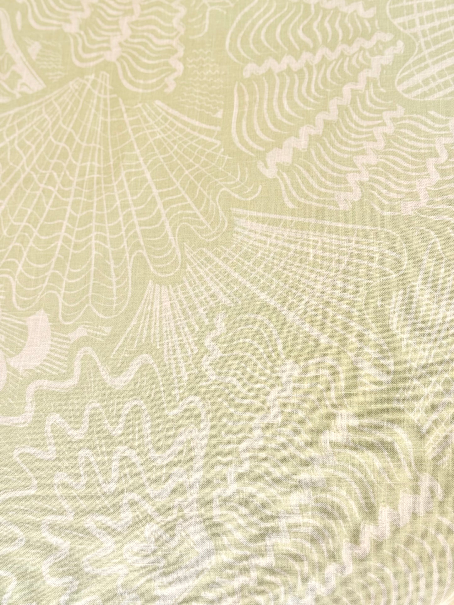 Printed Linen Coral Flow