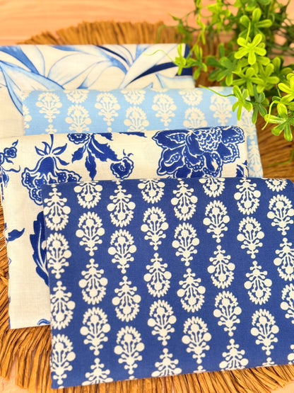 Printed Linen Indigo Garden