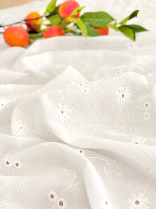 Embroidered Cotton White 26