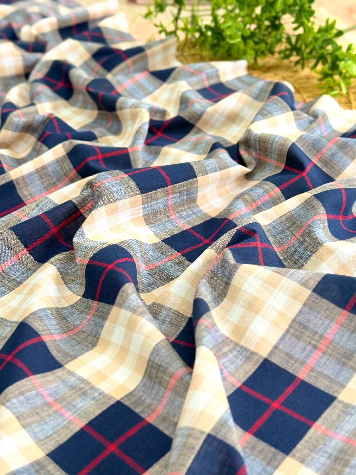 Printed Linen Checks 06