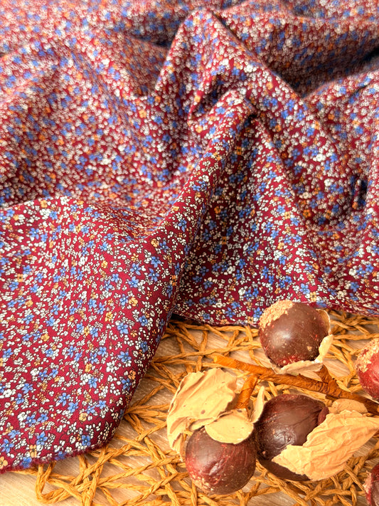 Printed Cotton Burgundy Bloom