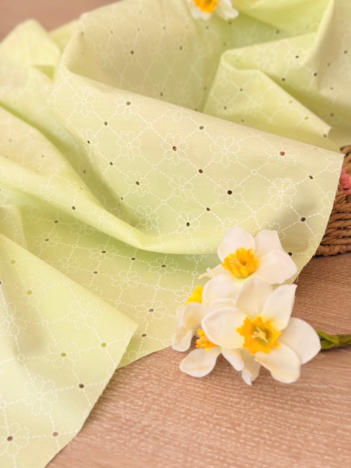 Puff Printed Cotton Petal Lattice