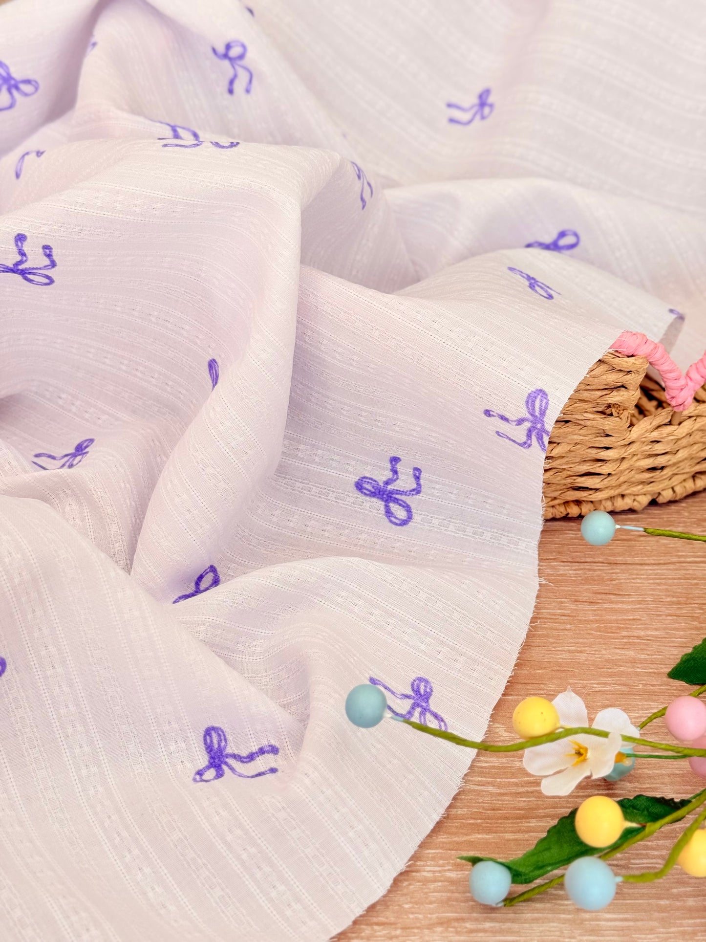 Embroidered Cotton Bow Whisper