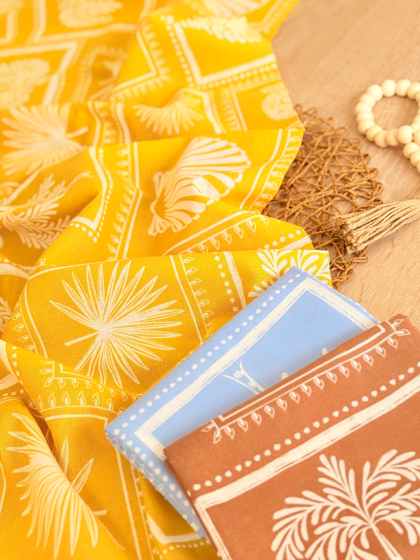 Printed Linen Palm Postcards