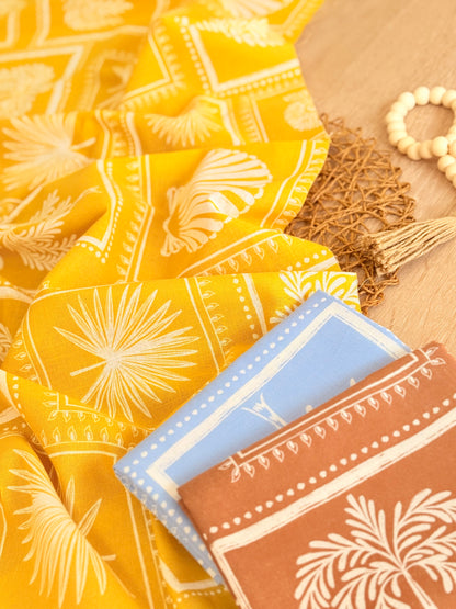 Printed Linen Palm Postcards