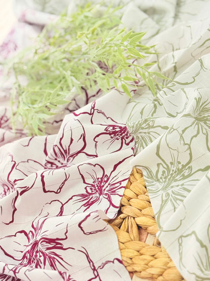 Embroidered Cotton Bloom Lines