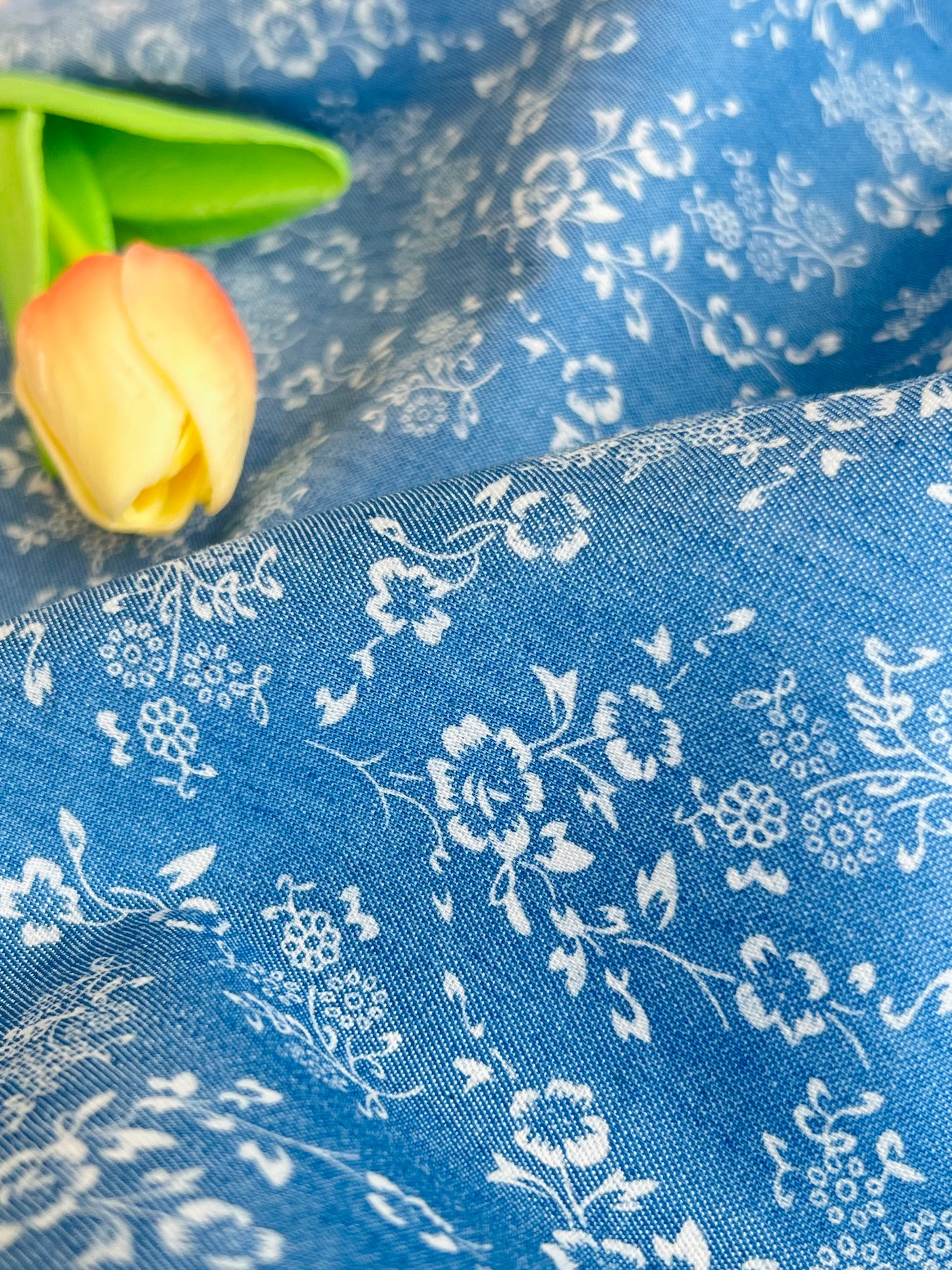 Printed Denim Flowers