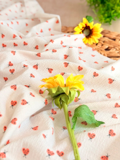 Knitted Seersucker Ladybug Garden