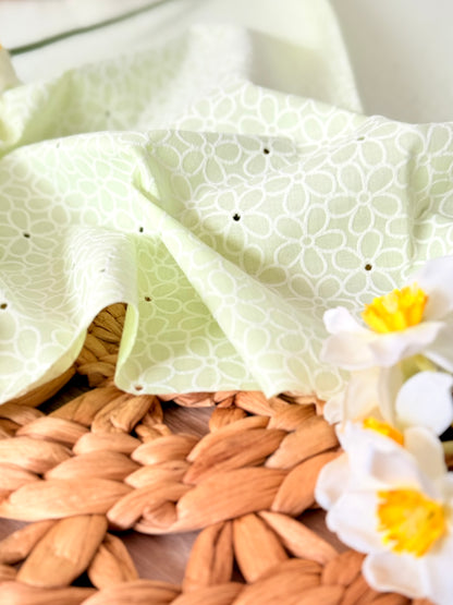 Printed Holl Out Cotton Spring Petals